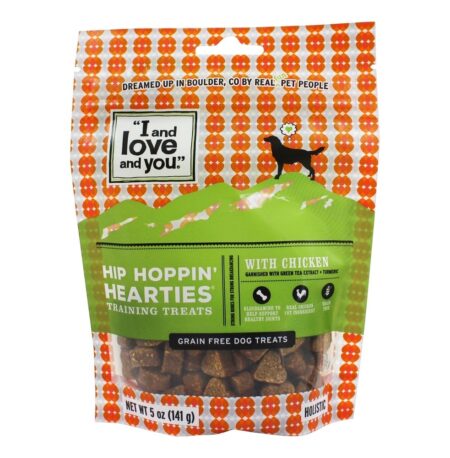 Hip Hoppin, Hearties Training Treats para Cães - 5 oz. I And Love And You