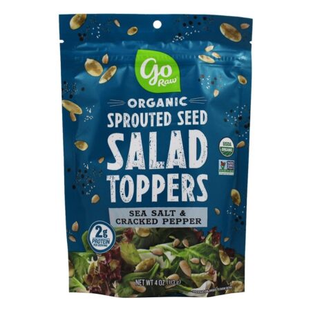 Orgânicos Sprouted Seed Salad Toppers Mar Salgado e Pimenta Rachada - 4 oz. Go Raw