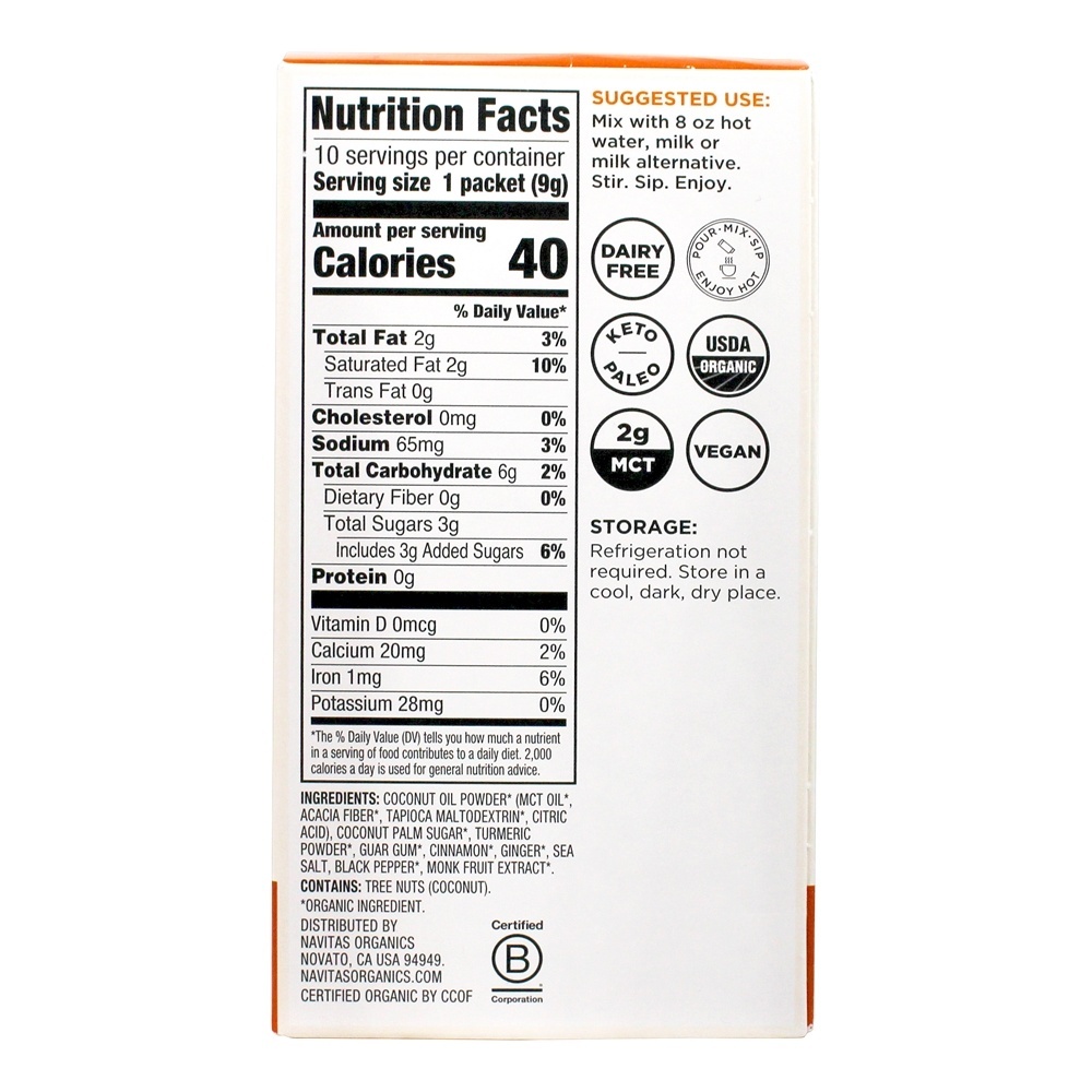 Mistura orgânica da bebida do Superfood da bebida do Latte - Pacote 10 Navitas Organics - Imagem 2