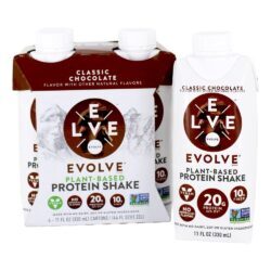 Shake de Proteína à Base de Plantas RTD Classic Chocolate - Pacote 4 Evolve
