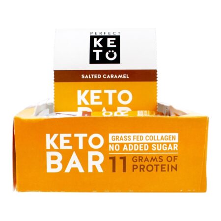 Keto Bars Box Caramelo Salgado - 12 Barras Perfect Keto