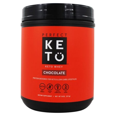 Keto Whey Em Pó De Chocolate - 18 oz. Perfect Keto