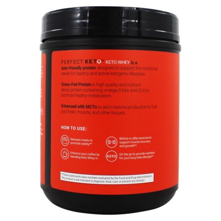 Keto Whey Em Pó De Chocolate - 18 oz. Perfect Keto - Image 3