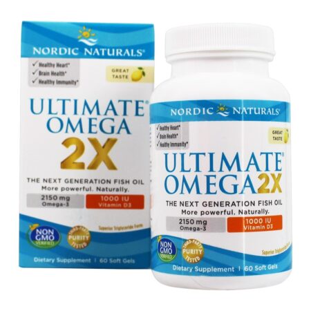 Ultimate Omega 2X com Vitamina D3 Formula Lemon - 60 Softgels Nordic Naturals