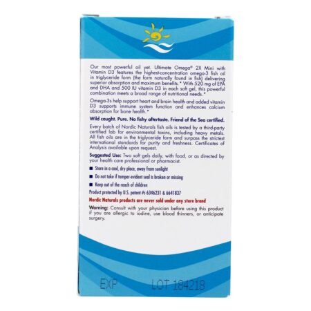 Omega 2X 1120 mg com Vitamina D3 1000UI Limão - 60 Mini cápsulas gelatinosas Nordic Naturals - Image 4