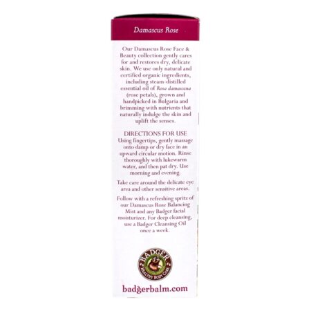 Leite de Limpeza Facial Damasco Rosa - 4 fl. oz. Badger - Image 4