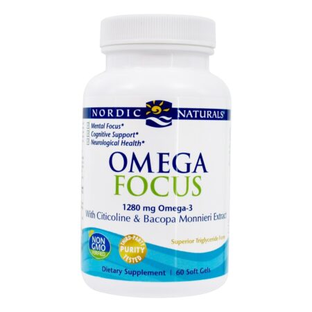 Omega Concentre-se no extrato de Citicoline & Bacopa Monnieri 1280 mg . - 60 Softgels Nordic Naturals - Image 2