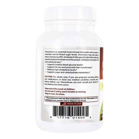 Fórmula do co-fator de insulina de alta potência de picolinato de cromo 1000 mcg. - 120 Tablets Best Naturals - Image 3