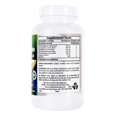 Fórmula de controle de peso de ácido linoléico conjugado complexo CLA - 120 Softgels Best Naturals - Image 2