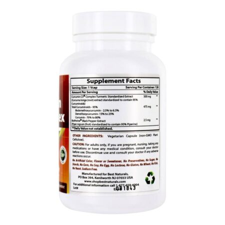 Curcumin C3 Complex com Bioperine 500 mg . - 120 VCap (s) Best Naturals - Image 2