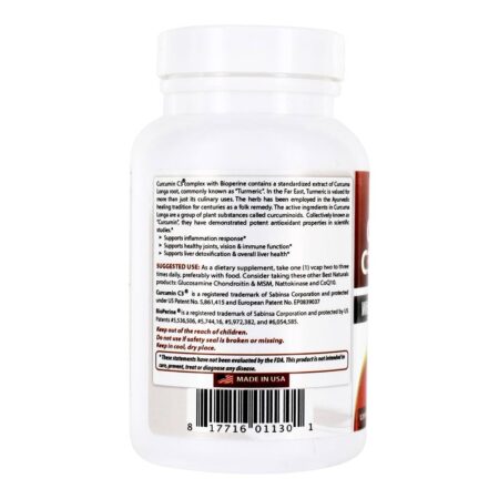 Curcumin C3 Complex com Bioperine 500 mg . - 120 VCap (s) Best Naturals - Image 3