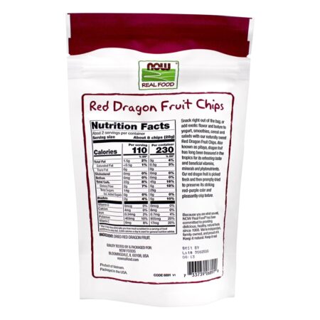 Chips de frutas de dragão vermelho - 2 oz. NOW Foods - Image 2