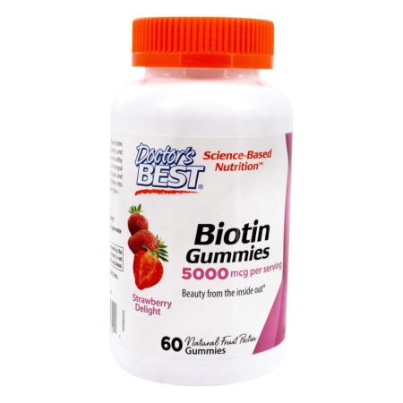 Biotin Gummies Strawberry Delight 5000 mcg. - 30 Gummies Doctor's Best