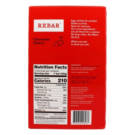 Proteína Bar Box Chocolate Cereja - 12 Barras RXBAR - Image 2