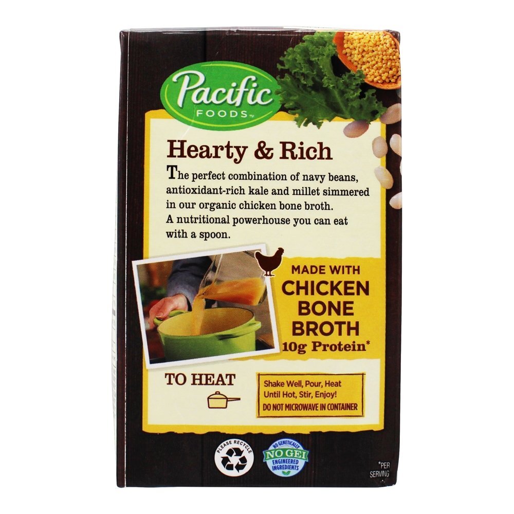 Kale de feijão branco orgânico & Sopa de painço com sopa de caldo de osso de galinha – 17 oz. Pacific Foods — foto 3 Kale de feijão branco orgânico & Sopa de painço com sopa de caldo de osso de galinha - 17 oz. Pacific Foods - Imagem 3