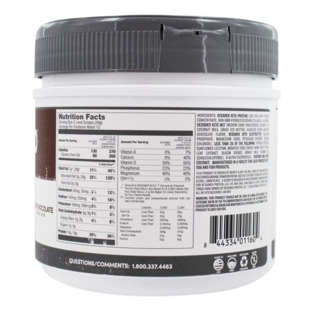 Designer Keto Proteína Pure Pó Chocolate - 12 oz. Designer Protein - Image 2