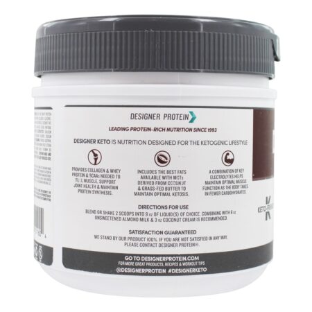 Designer Keto Proteína Pure Pó Chocolate - 12 oz. Designer Protein - Image 3