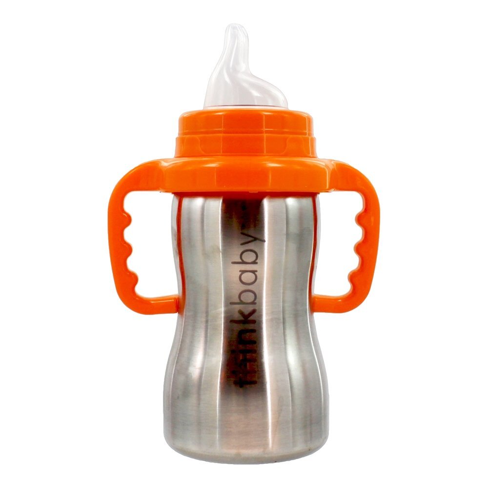 Sippy do Steel Cup Spout Trainer Estágio C 9 para 36 meses Orange - 9 oz. Thinkba - Imagem 4