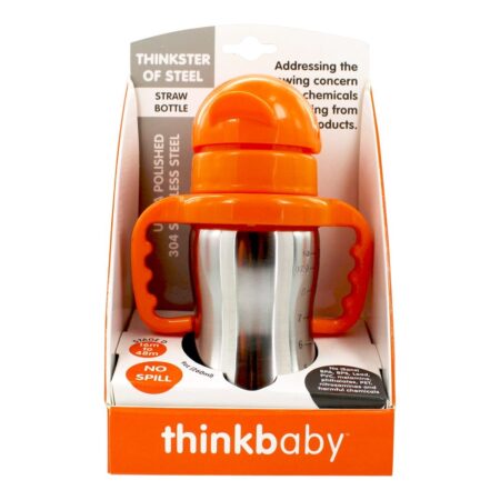 Thinkster de Steel Straw Bottle Estágio D 16 para 48 Meses - 9 oz. Thinkba