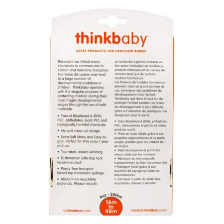 Thinkster de Steel Straw Bottle Estágio D 16 para 48 Meses - 9 oz. Thinkba - Image 2