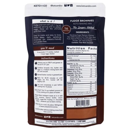 Fudge Brownies Keto Baking Mix - 10.2 oz. Keto and Co - Image 2