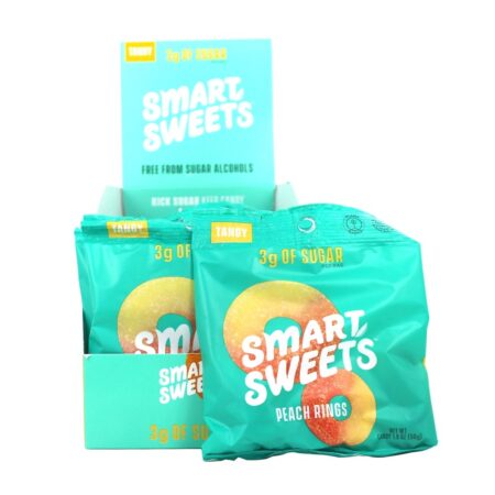 Pêssego Gomoso Tangy Anéis de Pêssego - 12 Malas SmartSweets