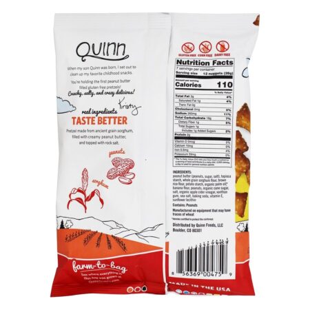 Pepitas enchidas sem glúten da manteiga de amendoim dos pretzeis - 7 oz. Quinn Snacks - Image 2