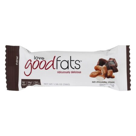 Amêndoa Chocolatey Amigável Keto Friendly Snack Bar - 1.38 oz. Love Good Fats