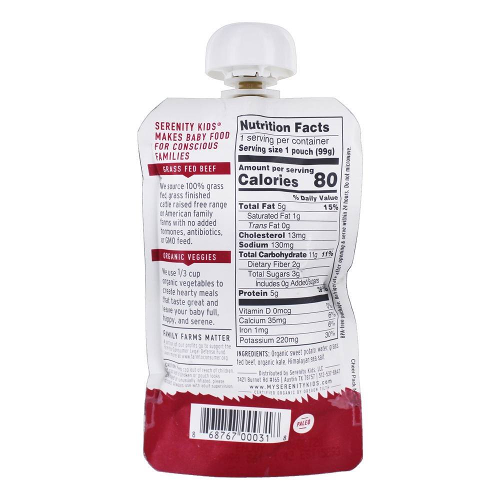 Comida para Bebés 6 + Meses de Carne de Frango com Couve Orgânica e Batata Doce - 3.5 oz. Serenity Kids - Imagem 2
