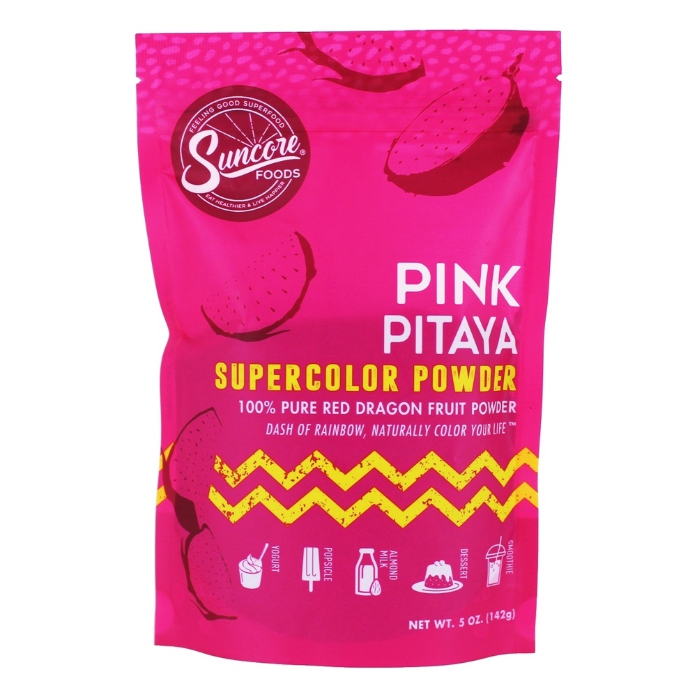 Supercolor superalimento em pó rosa pitaya - 5 oz. Suncore Foods