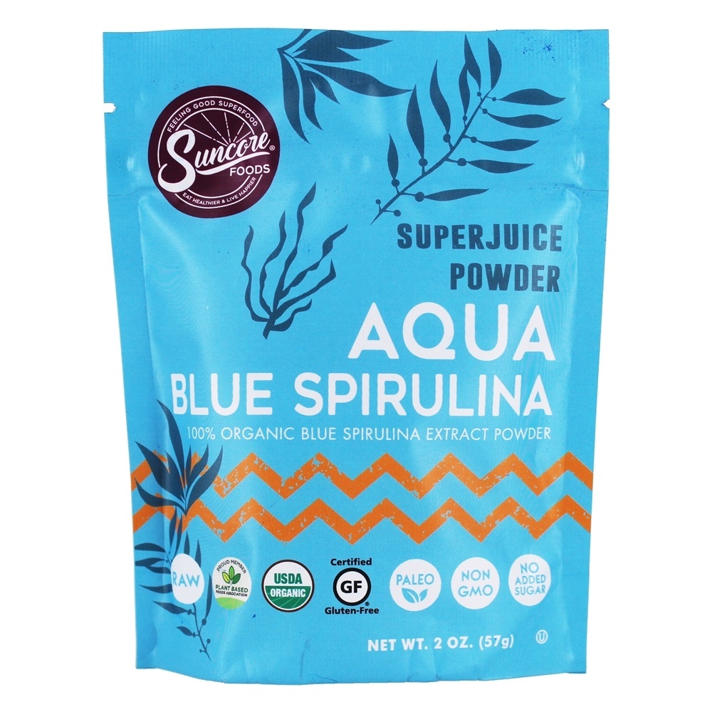 Spirulina azul orgânico do Aqua do pó de Superfood do suco super - 2 oz. Suncore Foods