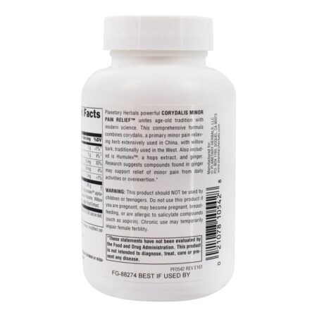 Fórmula Menor de Alívio da Dor do Corydalis 750 mg . - 90 Tablets Planetary Herbals - Imagem 3