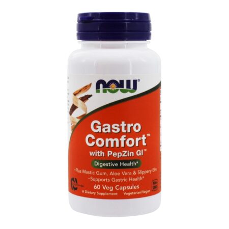 Gastro Comfort com PepZin GI Digestivo Health Support - Cápsulas NOW Foods 60 NOW Foods