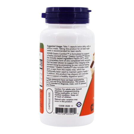 Gastro Comfort com PepZin GI Digestivo Health Support - Cápsulas NOW Foods 60 NOW Foods - Image 3