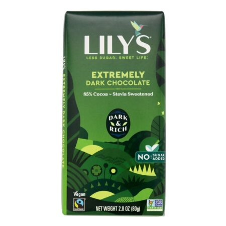 Barra de chocolate extremamente escura 85 % de cacau - 2.8 oz. Lily's