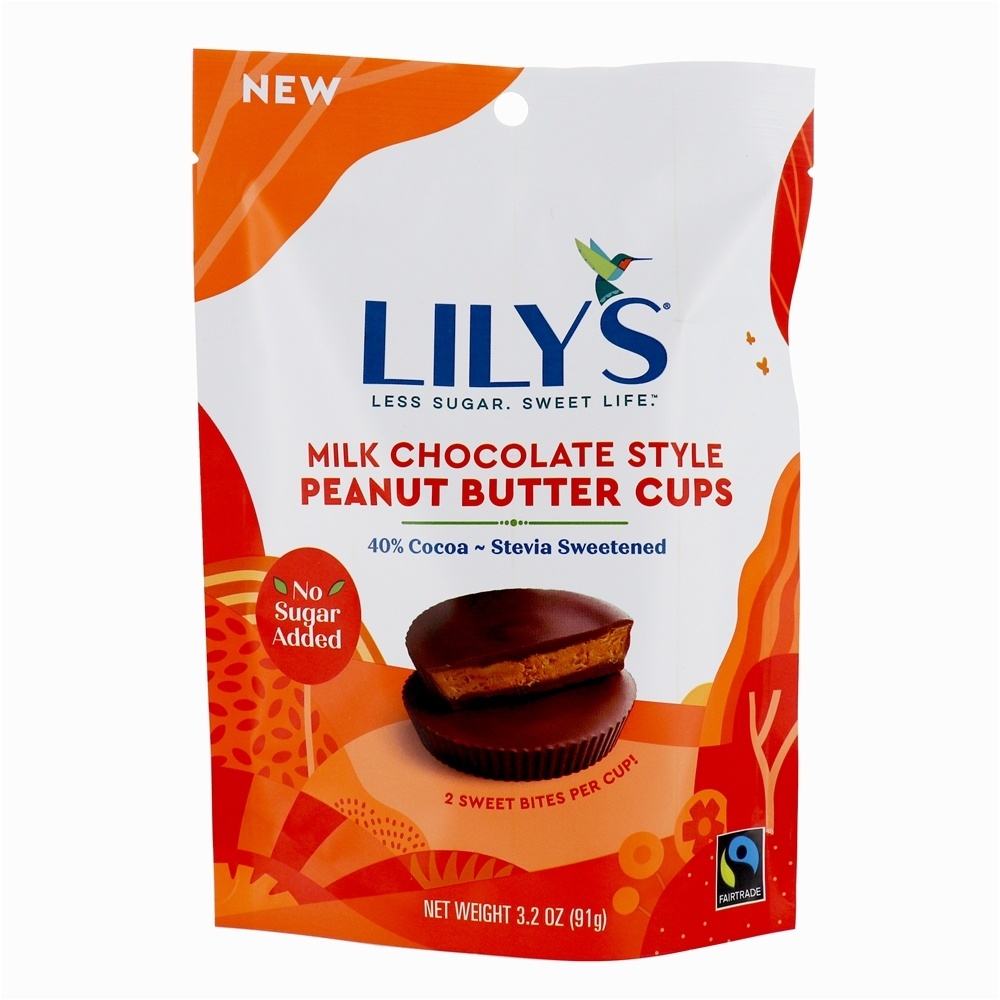 Stevia Sweetened 40 % Cacau Copos De Manteiga De Amendoim Chocolate De Leite - 3.25 oz. Lily's