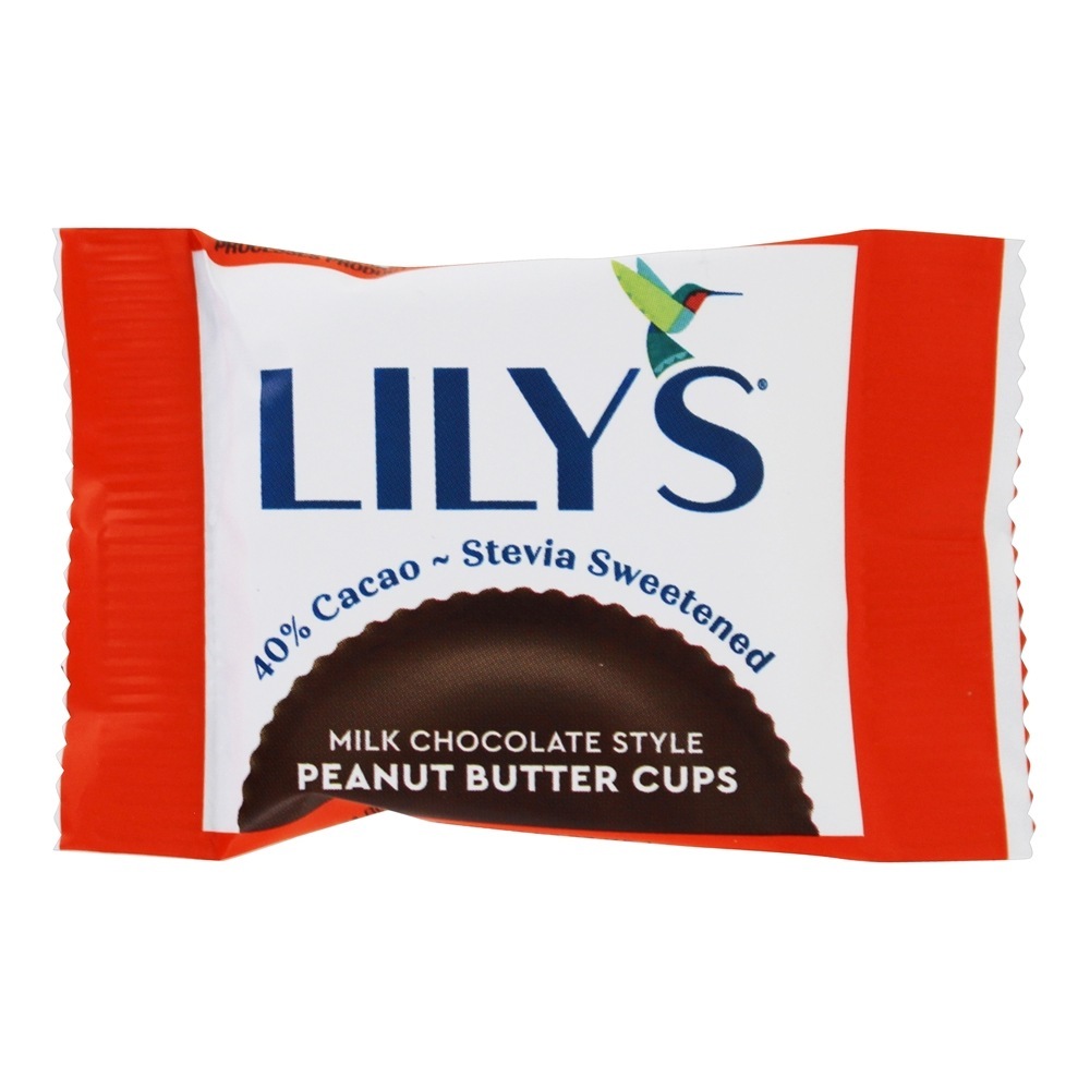 Stevia Sweetened 40 % Cacau Copos De Manteiga De Amendoim Chocolate De Leite - 3.25 oz. Lily's - Imagem 3