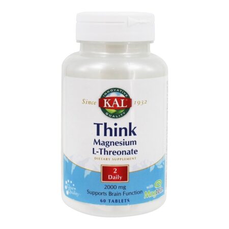 Pense no Suporte à Função Cerebral de L-Treonato de Magnésio 2000 mg . - 60 Tablets Kal