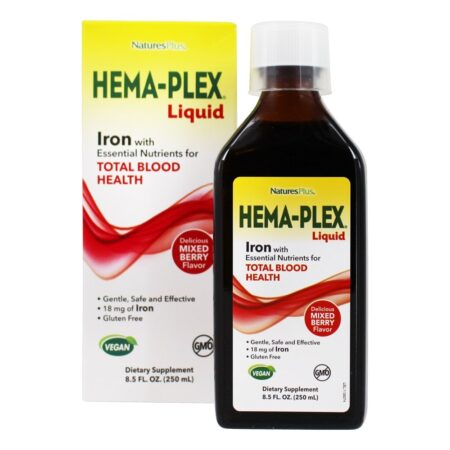 Hema-Plex Iron Liquid Berry Misturado - 8.5 fl. oz. Natures Plus