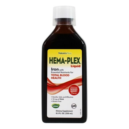 Hema-Plex Iron Liquid Berry Misturado - 8.5 fl. oz. Natures Plus - Image 2