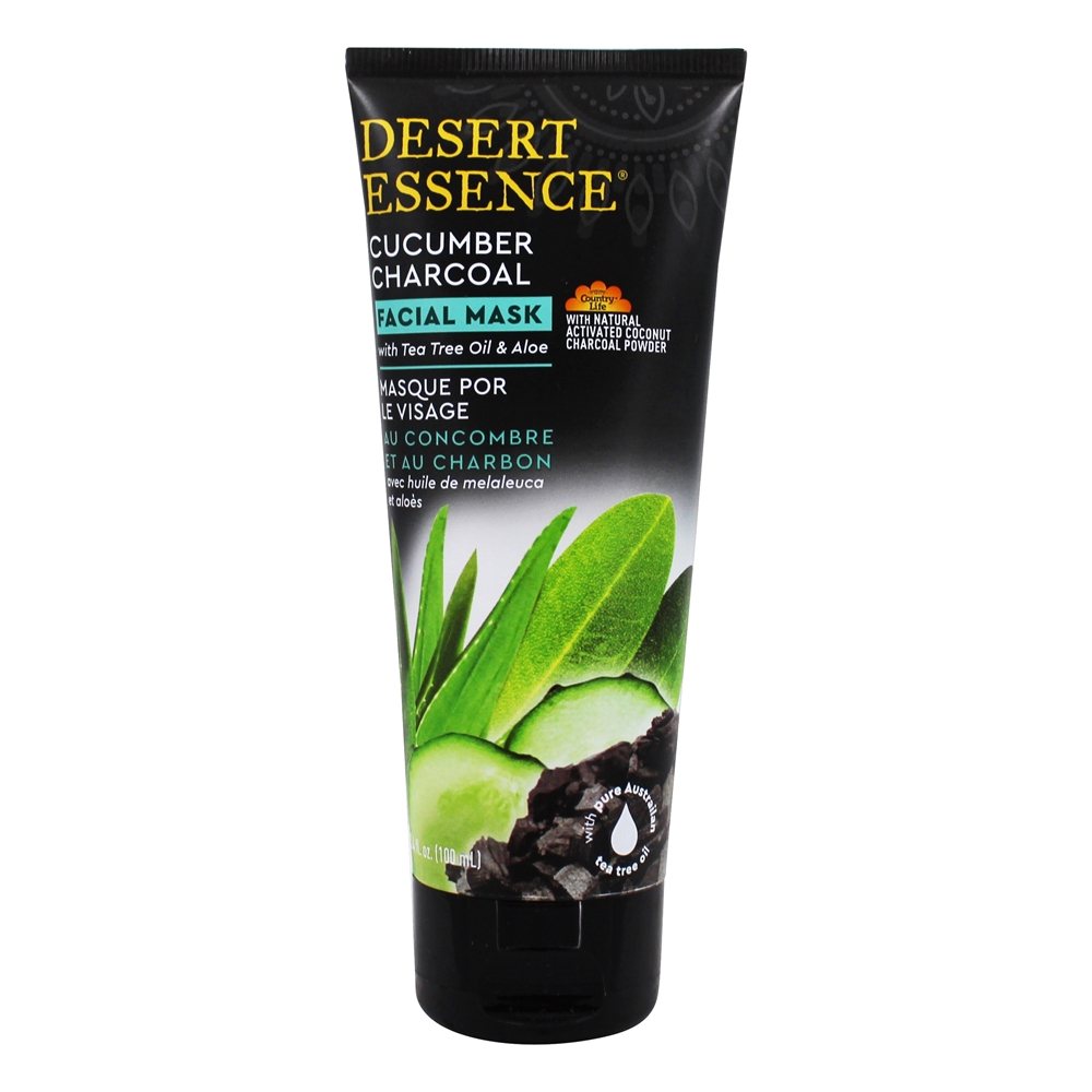 Máscara Facial de Carvão Pepino com Tea Tree Oil & Aloe - 3.4 fl. oz. Desert Essence