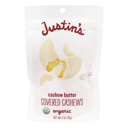 Manteiga de Cajú Orgânica Coberta de Cajus - 3 oz. Justin's Nut Butter