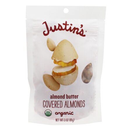 Amêndoas Cobertas Orgânicas Manteiga Amêndoas - 3 oz. Justin's Nut Butter