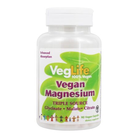 Fonte Tripla de Magnésio Vegano 400 mg . - Cápsulas Vegan 90 VegLife