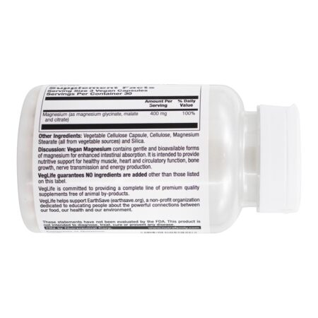 Fonte Tripla de Magnésio Vegano 400 mg . - Cápsulas Vegan 90 VegLife - Image 3