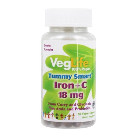 Tummy Smart Iron 18mg + Vitamina C - Cápsulas Vegan 50 VegLife