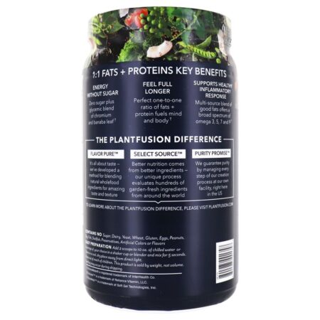 Planta completa Keto Blend 1: 1 Gorduras + Proteína em Pó Rico Chocolate - 20 oz. PlantFusion - Image 3