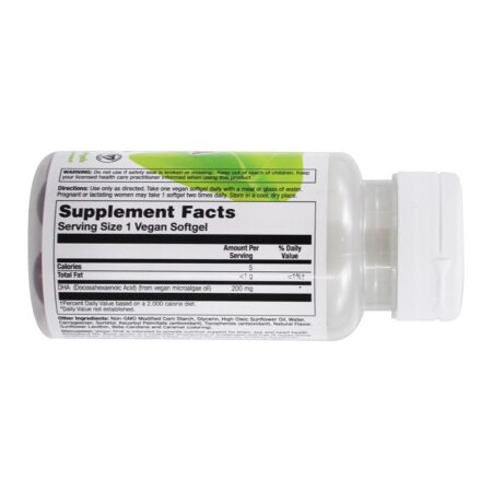 Suporte a cérebro, olhos e coração Vegan DHA 200 mg . - 50 Softgel (s) vegano (s) VegLife - Image 2