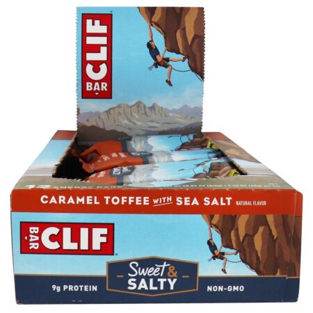 Caramelo de caramelo doce e salgado de barras de energia com sal marinho - 12 Barras Clif Bar