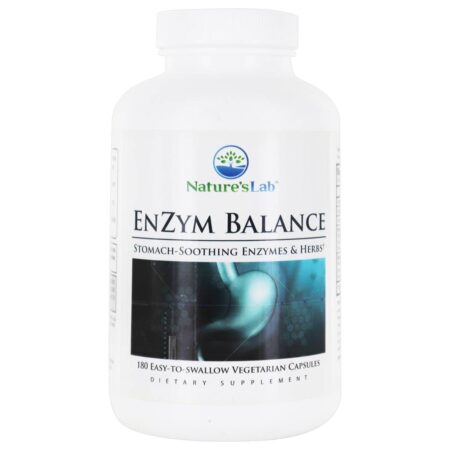 EnZym Balance Enzymes Calmantes Balance Estômago e Suporte Digestivo a Ervas - Cápsulas vegetarianas 180 Nature's Lab